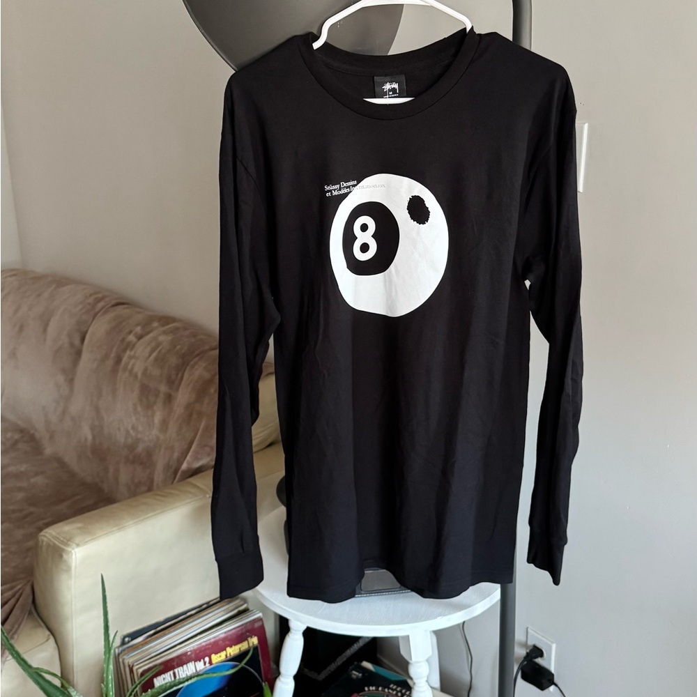 Stussy Longsleeve Bootleg 8 Ball men's black